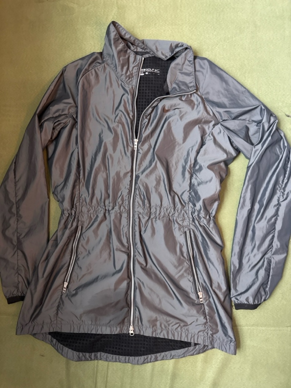 Nike Women's Metallic Gray Zip-Front Utility Jacket